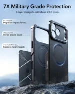 ESR-Cyber Tough Magnetic Case (Camera Control, Stash Stand) - Black - Image 3