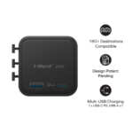 1-World²  2-Port USB-A and USB-C GaN Travel Charger 20W - Image 7