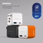1-World²  2-Port USB-A and USB-C GaN Travel Charger 20W - Image 6