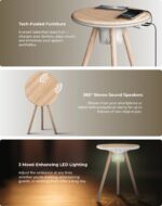 Cymbal Multifunctional Foldable Smart Table With Wireless Charging, Speakers, USB-C Ports, and LED Lighting Effects - Momax - Image 9