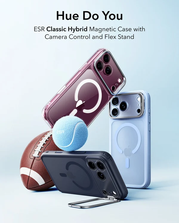 iPhone 2026 Pro Max Classic Hybrid Magnetic Case with Camera Control and Flex Stand Clear ESR 242202869